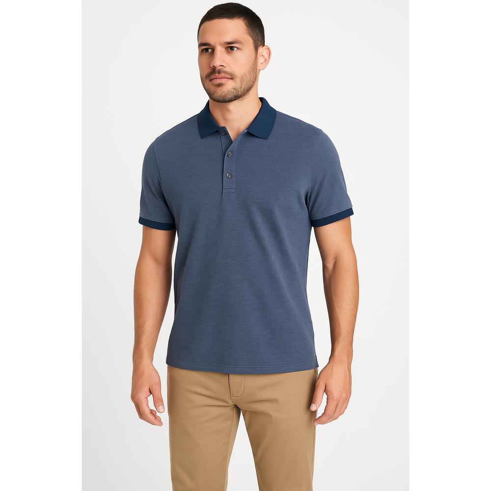 Banana Republic Blue Short Sleeves Button Collar Classic Polo‎ Shirt Large